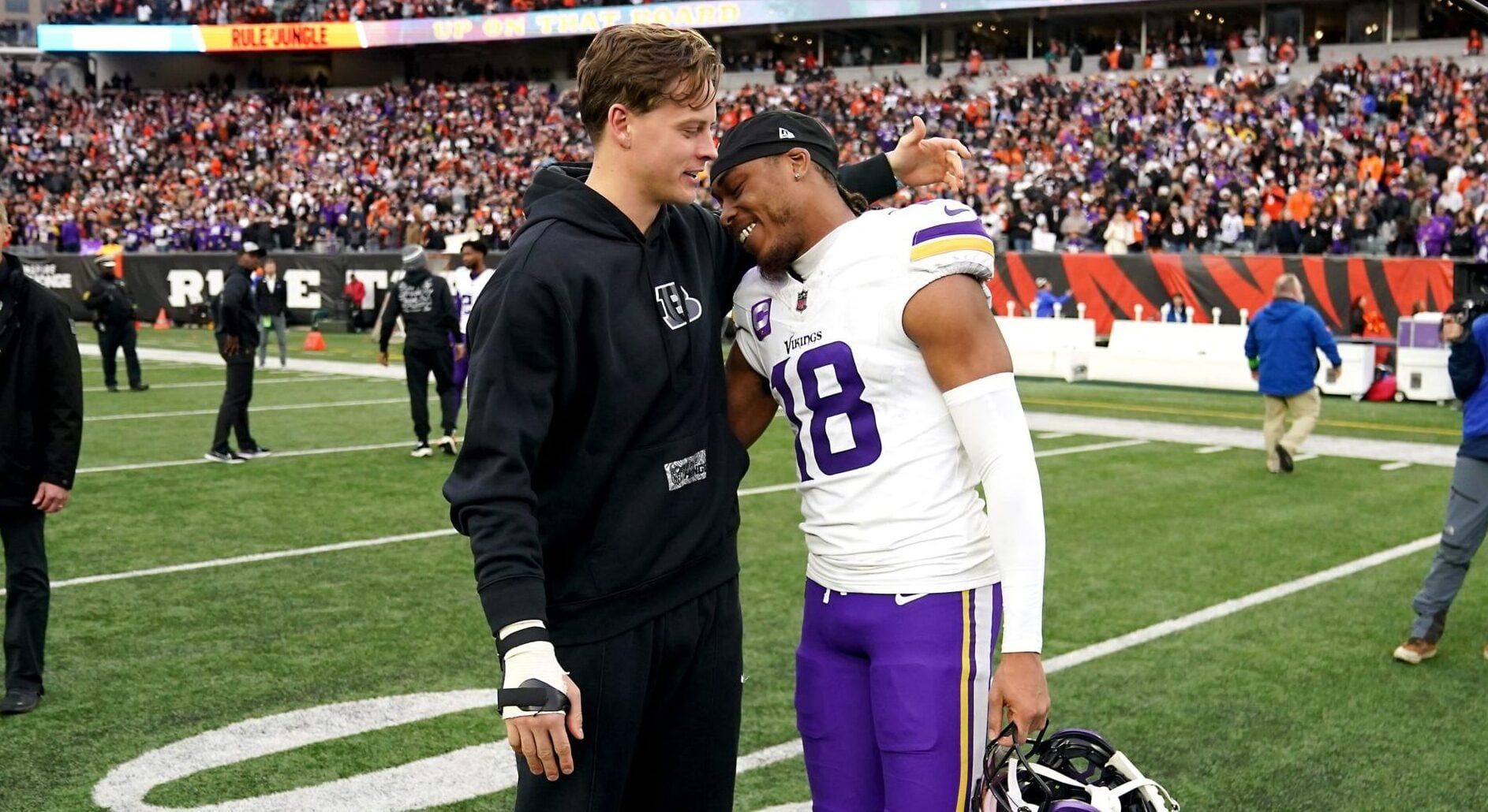 Cincinnati Bengals QB Joe Burrow and Minnesota Vikings wide receiver, Just Jefferson