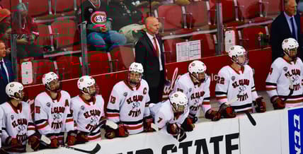 New Minnesota Gophers head hockey coach, Brett Larson - with the St. Cloud State University Huskies
