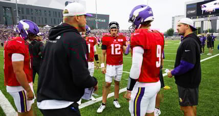 Max Brosmer, JJ McCarthy - Minnesota Vikings practice