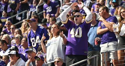 Minnesota Vikings fans cheering and/or booing
