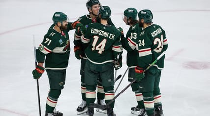 Joel Eriksson Ek and teammates - Minnesota Wild