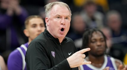 St. Thomas - Minnesota head coach John Tauer is shown during the second half of their game Thursday, December 14, 2023 at Fiserv