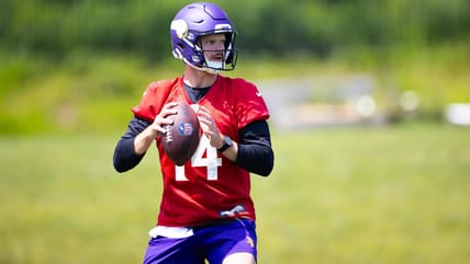 Sam Darnold at Minnesota Vikings' organized team activities - practice No. 8
