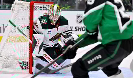 Jesper Wallstedt : Stanley Cup Playoffs-Minnesota Wild at Dallas Stars