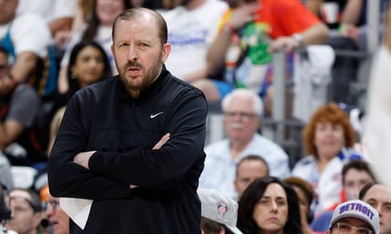Former Minnesota Timberwolves head coach Tom Thibodeau - NBA Playoffs New York Knicks at Detroit Pistons