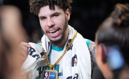 New Minnesota Timberwolves guard LaMelo Ball - Playoffs-Miami Heat at Charlotte Hornets