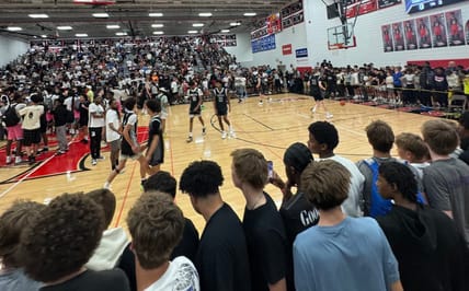 Eden Prairie high school gym in Minnesota for Battle of the Lakes Prep Hoops AAU tournament