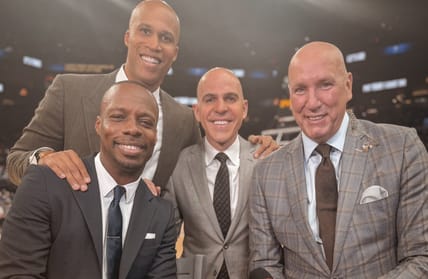 Michael Grady, Jim Peterson, Richard Jefferson, Ian Eagle - Minnesota Timberwolves broadcast