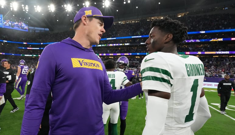 Sauce Gardner and Kevin O'Connell - New York Jets vs Minnesota Vikings - London