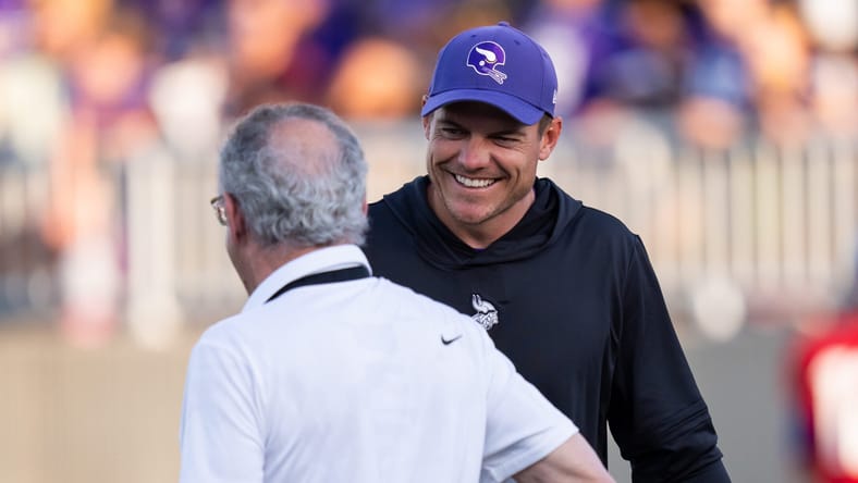 Kevin O'Connell and Minnesota Vikings owner Zygi Wilf