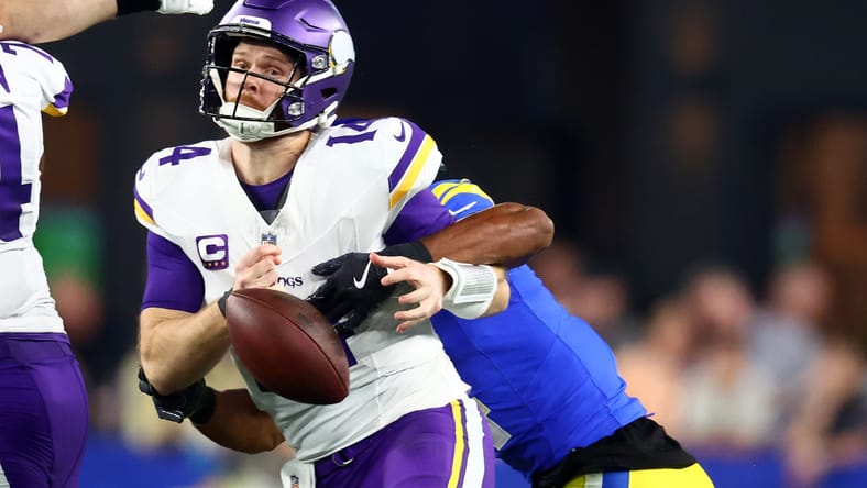 NFL: NFC Wild Card Round-Minnesota Vikings Sam Darnold sacked at Los Angeles Rams