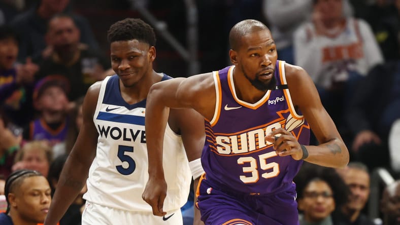 Kevin Durant, Anthony Edwards, Minnesota Timberwolves