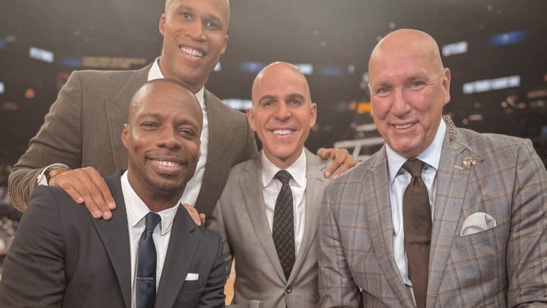 Michael Grady, Jim Peterson, Richard Jefferson, Ian Eagle - Minnesota Timberwolves broadcast