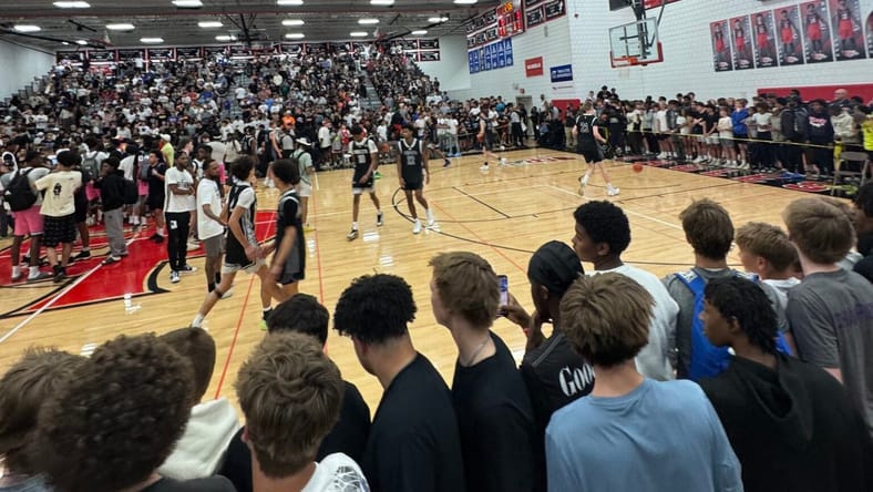 Eden Prairie high school gym in Minnesota for Battle of the Lakes Prep Hoops AAU tournament
