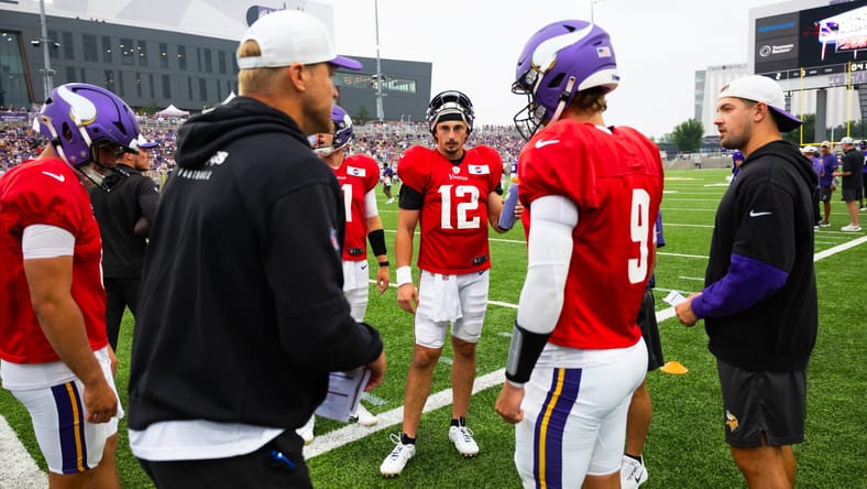 Max Brosmer, JJ McCarthy - Minnesota Vikings practice