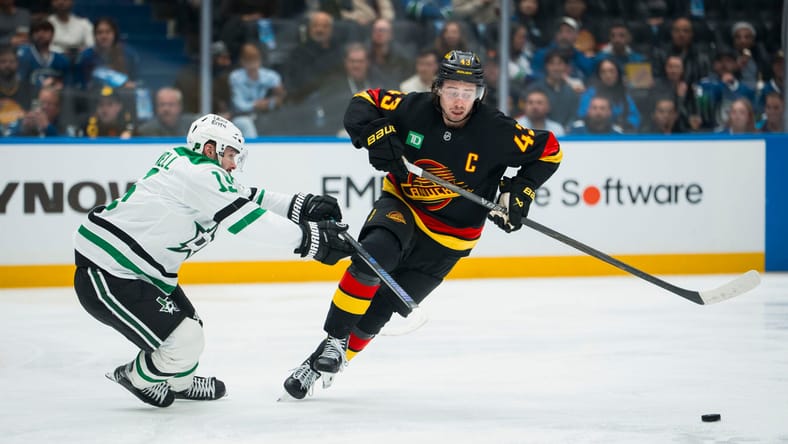 New Minnesota Wild defenseman, Quinn Hughes as a member of the Vancouver Canucks