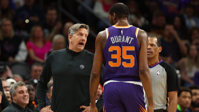 Chris Finch, Kevin Durant - Minnesota Timberwolves at Phoenix Suns