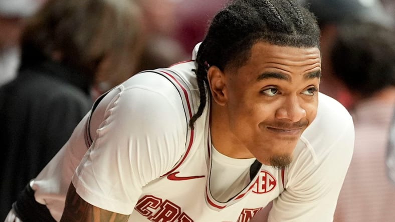 Minnesota Timberwolves trade rumors - Mar 7, 2026; Tuscaloosa, AL, USA; Alabama guard Labaron Philon Jr. (0) waits for the second half to begin in the game with