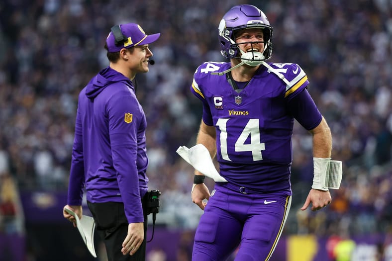 Kevin O'Connell and Sam Darnold - Atlanta Falcons at Minnesota Vikings