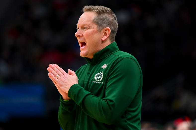 New Minnesota Gophers men's basketball coach, Niko Medved with Colorado State at the 2024-25 NCAA Tournament
