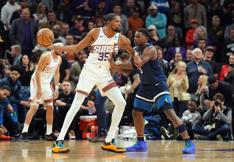 Kevin Durant, Anthony Edwards - Minnesota Timberwolves at Phoenix Suns