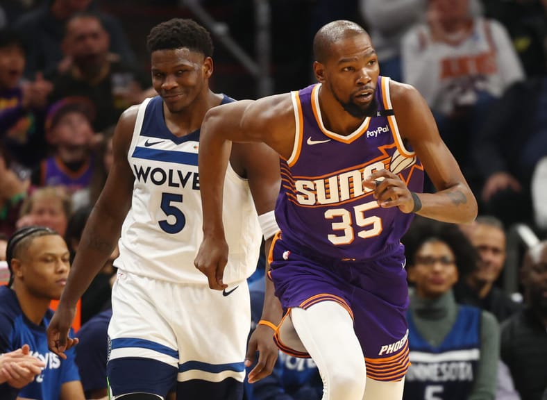 Anthony Edwards and Kevin Durant - Minnesota Timberwolves at Phoenix Suns
