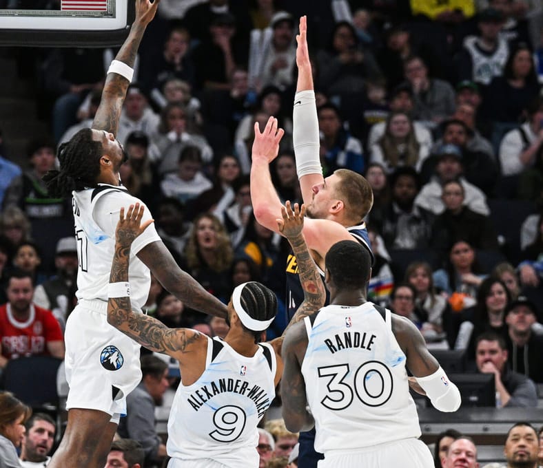 Naz Reid, Julius Randle, Nickeil Alexander-Walker - Denver Nuggets at Minnesota Timberwolves