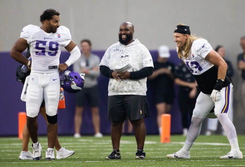 Minnesota Vikings defensive players, Andrew Van Ginkel and Gabe Murphy