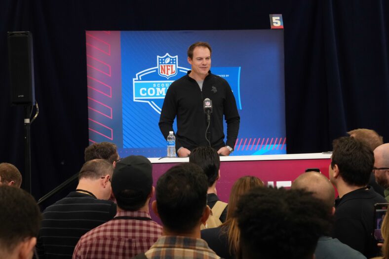 Minnesota Vikings head coach Kevin O'Connell - NFL Scouting Combine